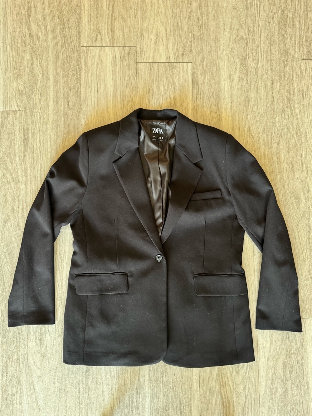 Zara Black Single-Button Blazer
